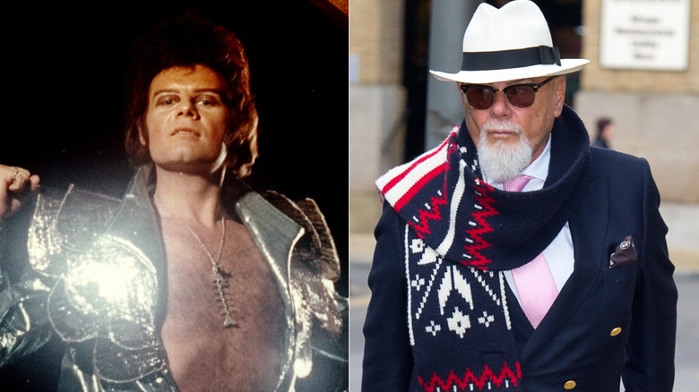 Split image of Gary Glitter in the 1970s, left, an in 2014, right