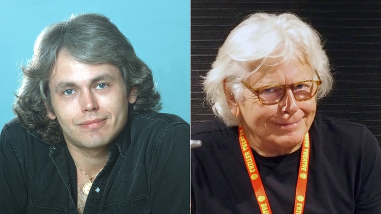 Split image of Walter Egan in the 1970s, left, and in 2025, right