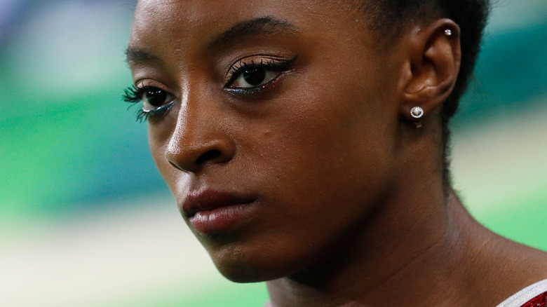 Simone Biles looking determined 