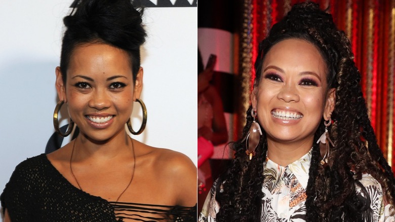 Anya Ayoung-Chee at a 2011 Project Runway event and at a 2020s Museum of Sex pre-party