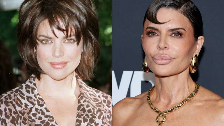 Side-by-side images of Lisa Rinna on the red carpet