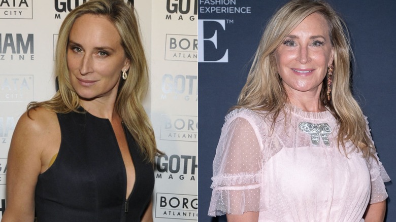 Side-by-side images of Sonja Morgan on the red carpet