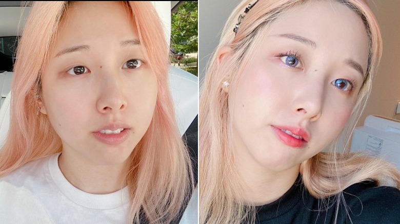 Starsmitten without and with makeup