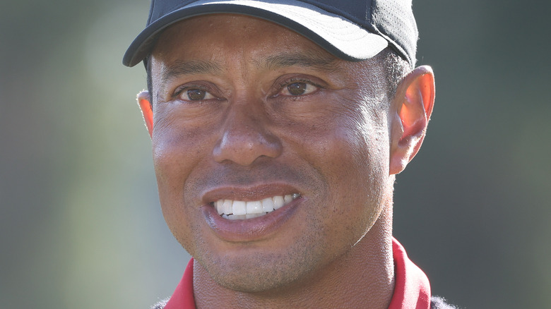 Tiger Woods smiling