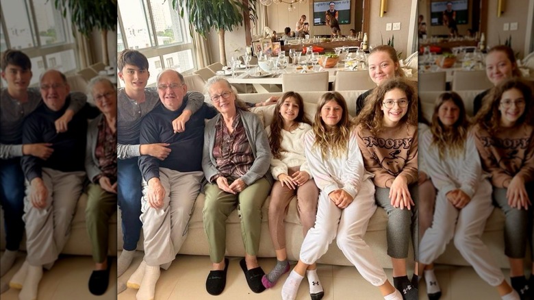 Benjamin and Vivian with Gisele Bündchen's parents