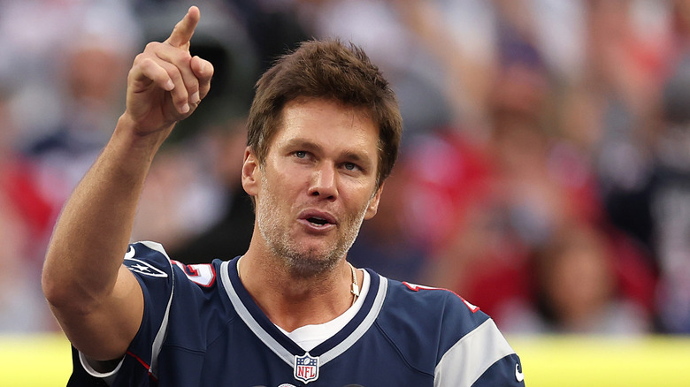 Tom Brady on the field