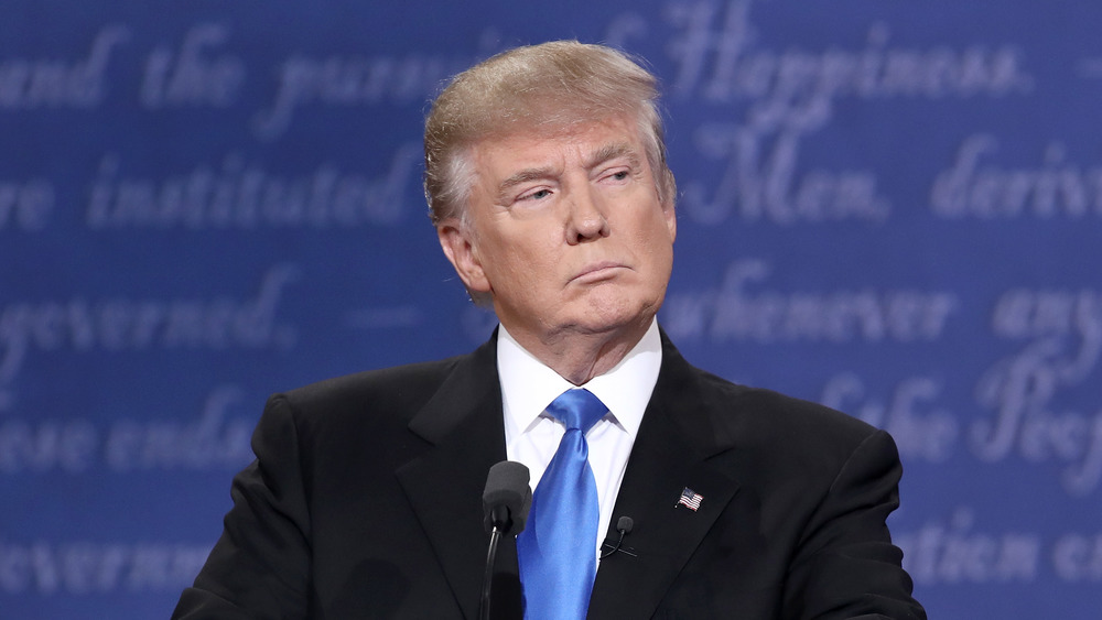 Donald Trump thinking at a debate