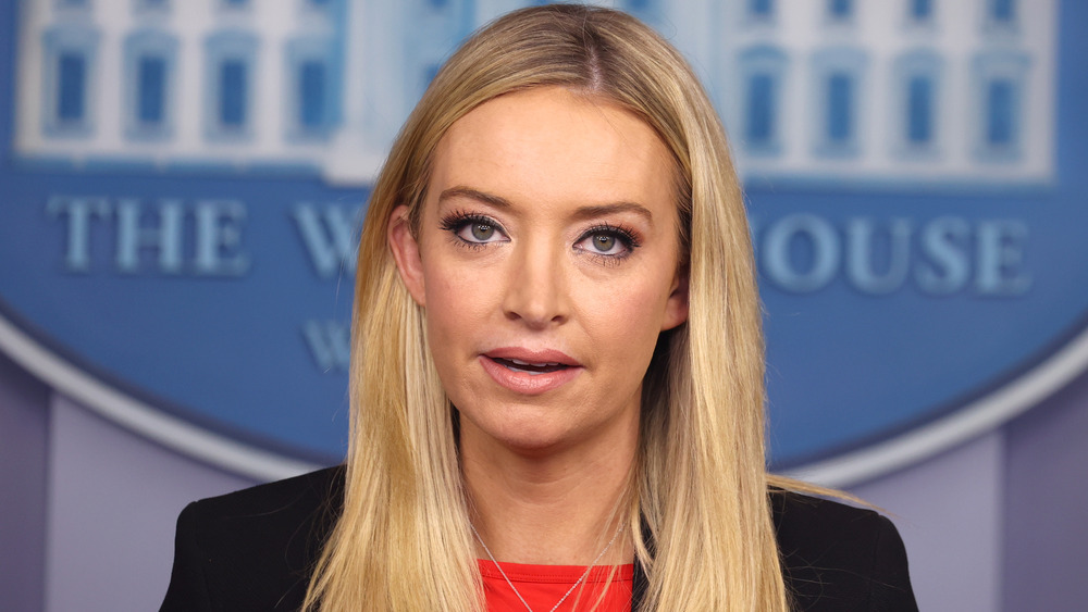 Kayleigh McEnany speaking at a press briefing 