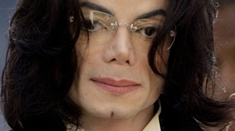 Michael Jackson wearing glasses