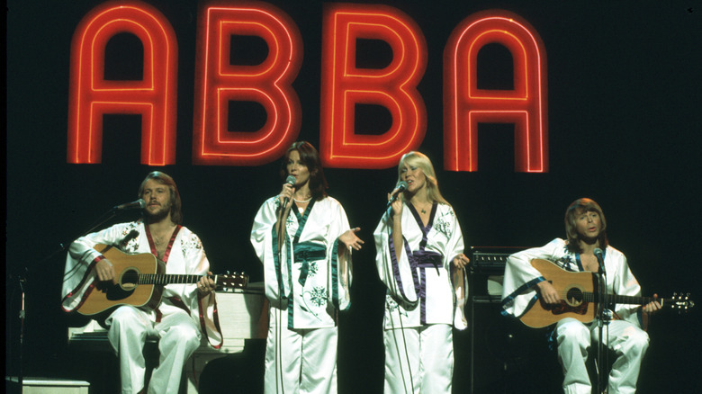 ABBA performing on stage
