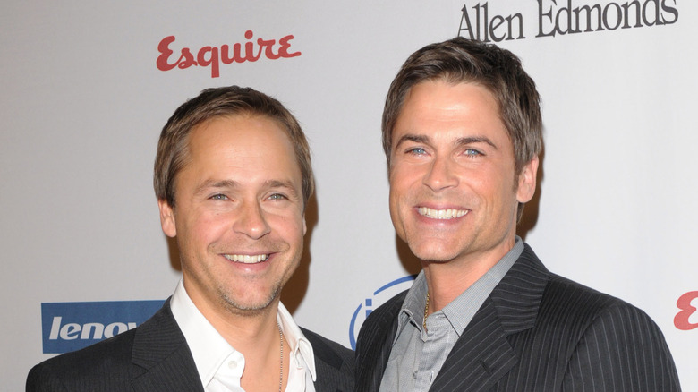 Chad Lowe Rob Lowe striped suits