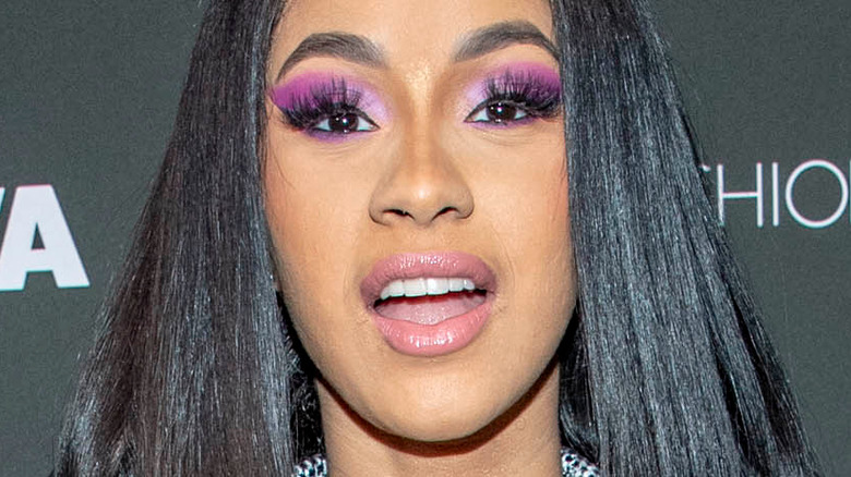 Cardi B mouth open