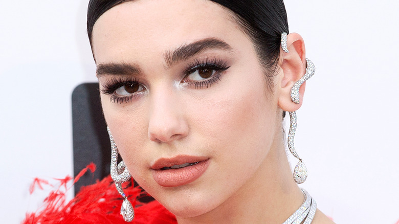 Dua Lipa gazing to the side