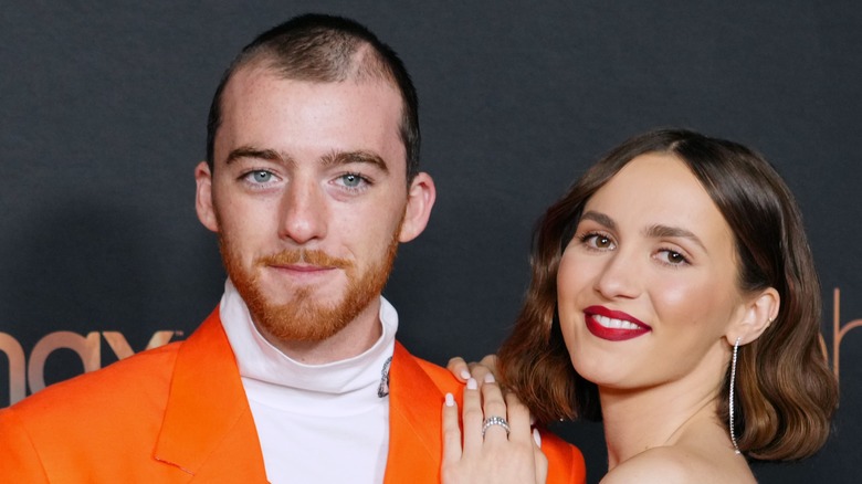 Angus Cloud and Maude Apatow posing