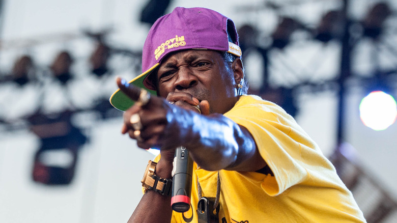 Flavor Flav performs on stage