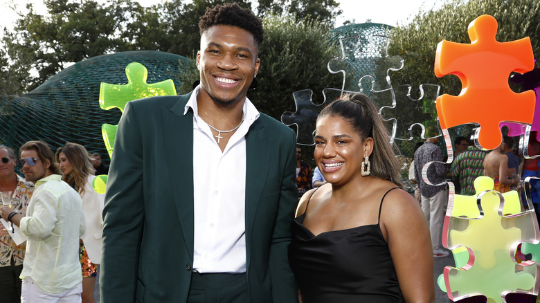 Giannis Antetokounmpo met Mariah Riddlesprigger industry event