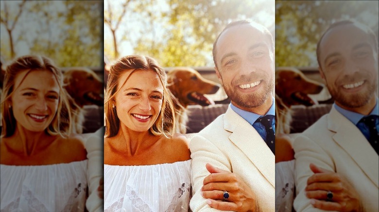 James Middleton and Alizee Thevenet posing for selfie