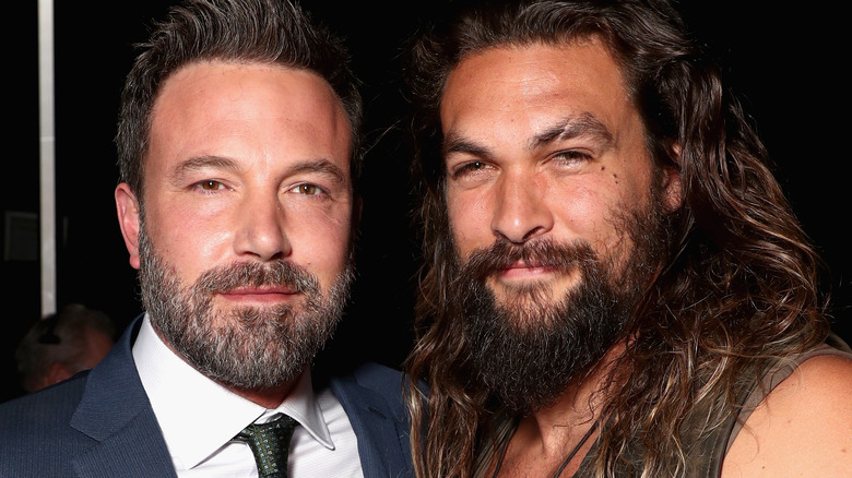 Jason Momoa and Ben Affleck posing for photo