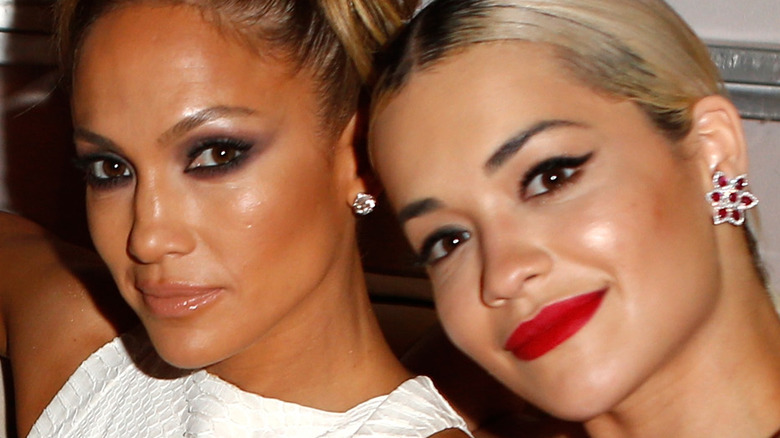 Jennifer Lopez and Rita Ora smiling