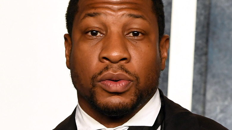 Jonathan Majors pouting