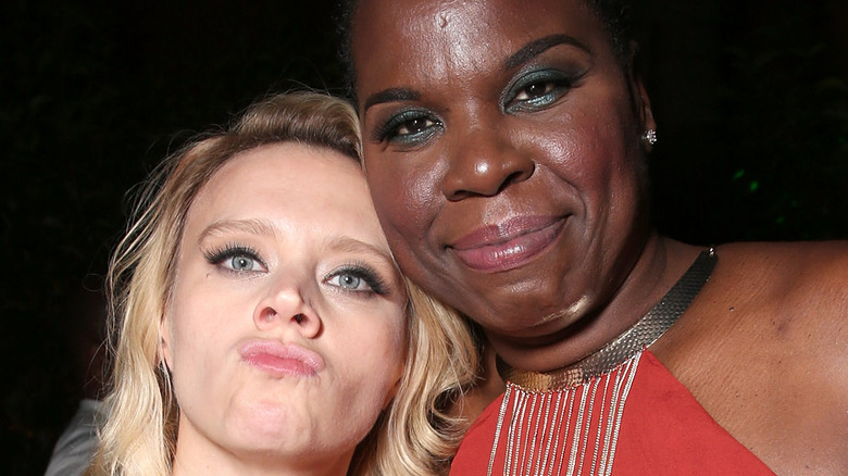 Kate McKinnon and Leslie Jones at Ghostbusters premiere party