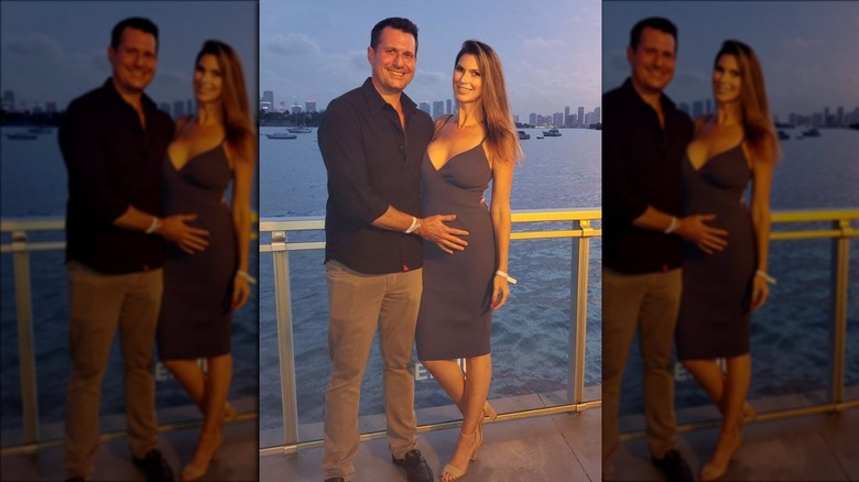 Maya Vander baby bump husband smiling