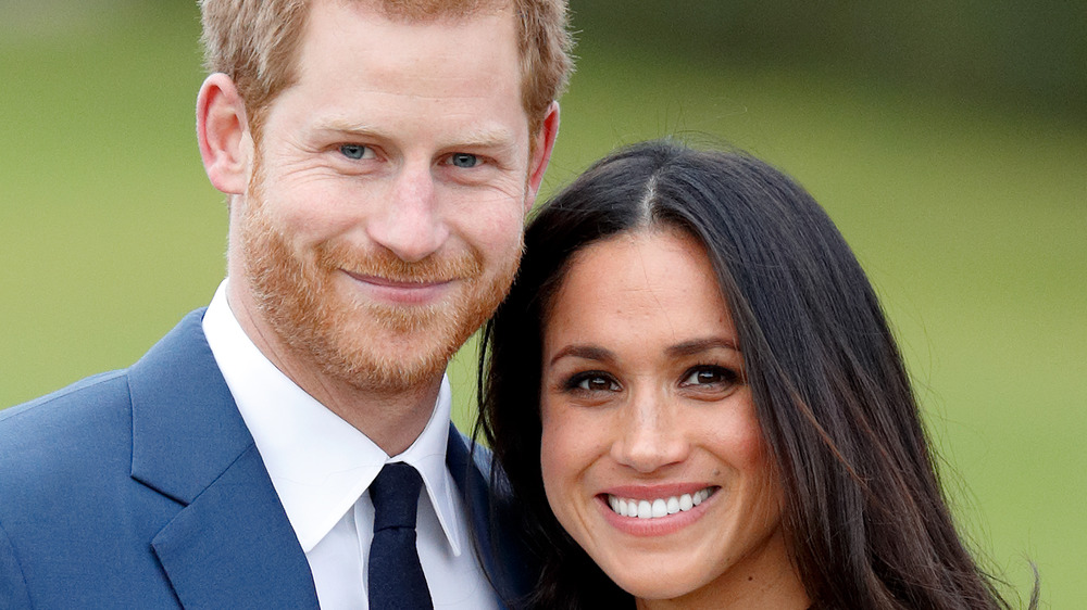 Prince Harry and Meghan Markle announcing their engagement