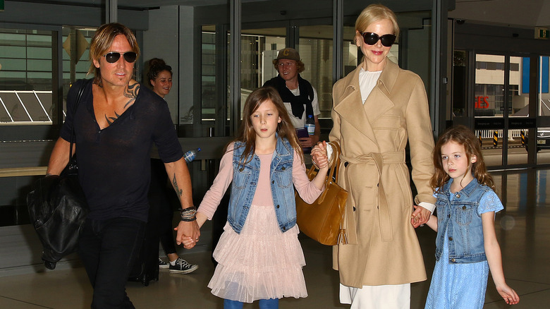 The Kidman-Urban family walking