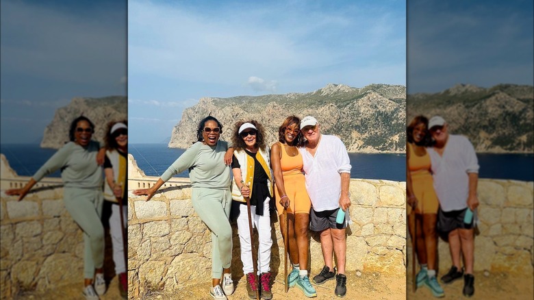 Oprah posing with friends
