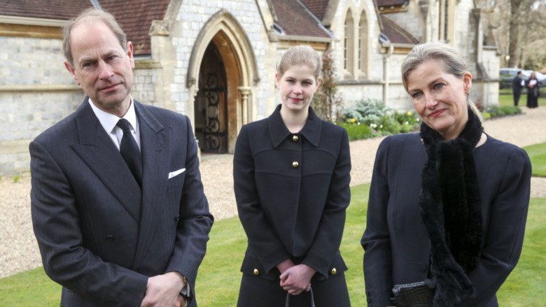 Prince Edward, Lady Louise Windsor, and Sophie Rhys-Jones church