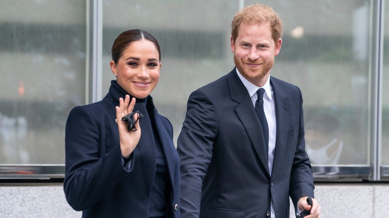 Meghan Markle and Prince Harry smiling