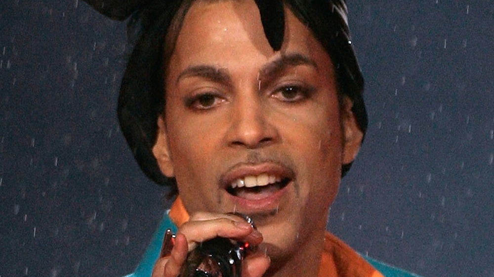 Prince performing on stage