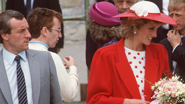 Princess Diana, Barry Mannakee candid 