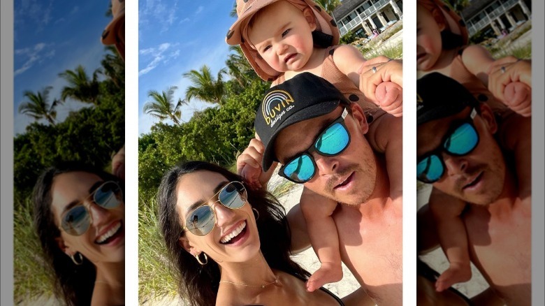 Allison Stokke, Rickie Fowler, and their daughter Maya