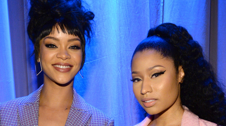 Rihanna and Nicki Minaj posing