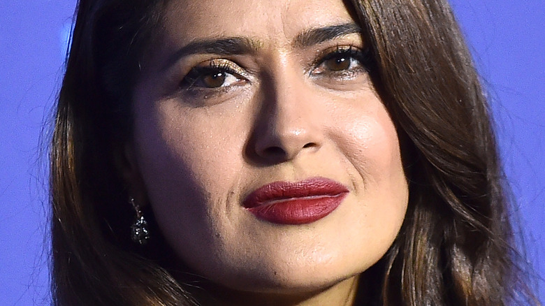 Salma Hayek lightly smiling