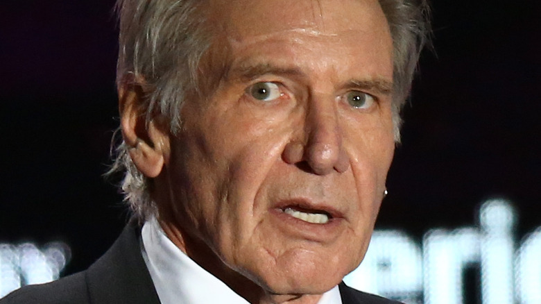 Harrison Ford with a serious expression