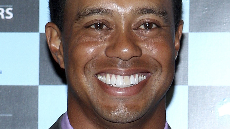 Tiger Woods smiling