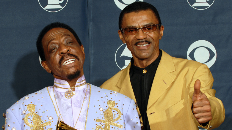 Ike Turner and Ike Turner Jr. pose 