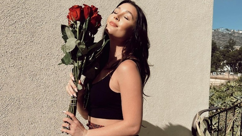Marissa Mowry holding flowers