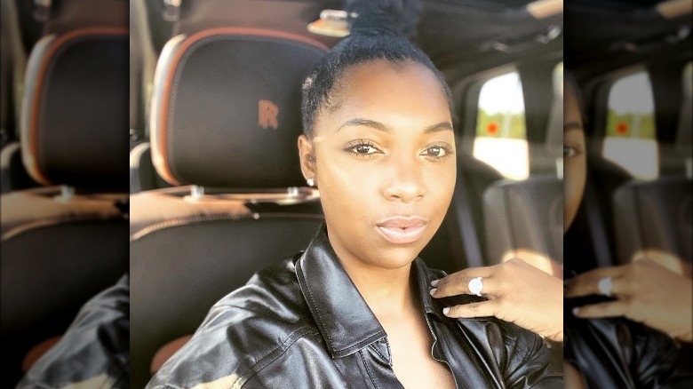 Sharina Hudson sporting an engagement ring