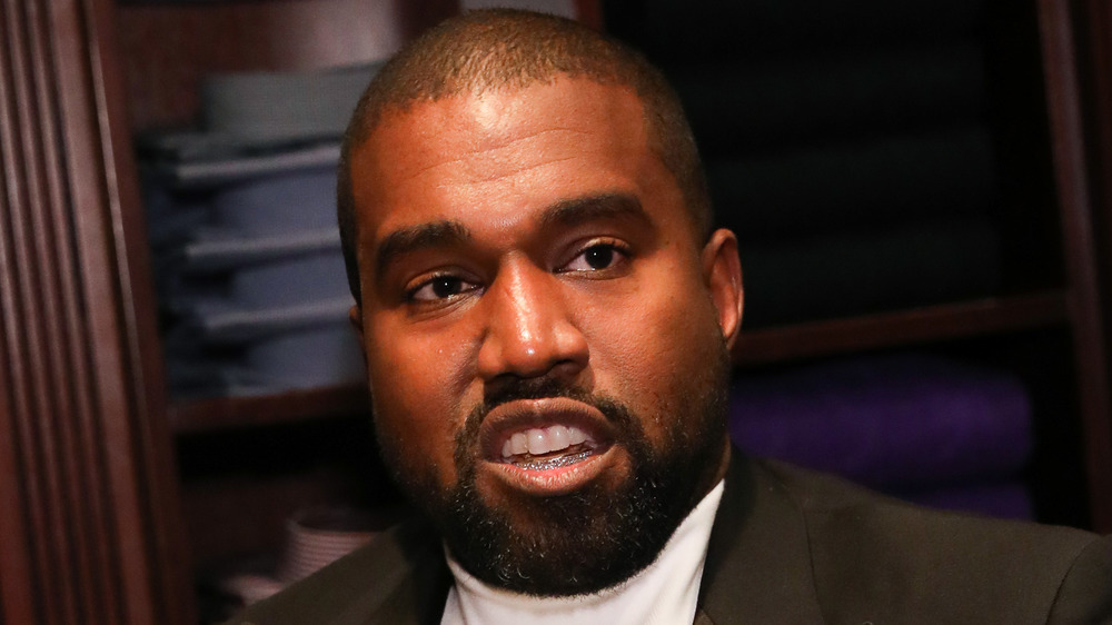 Kanye West speaking at an event