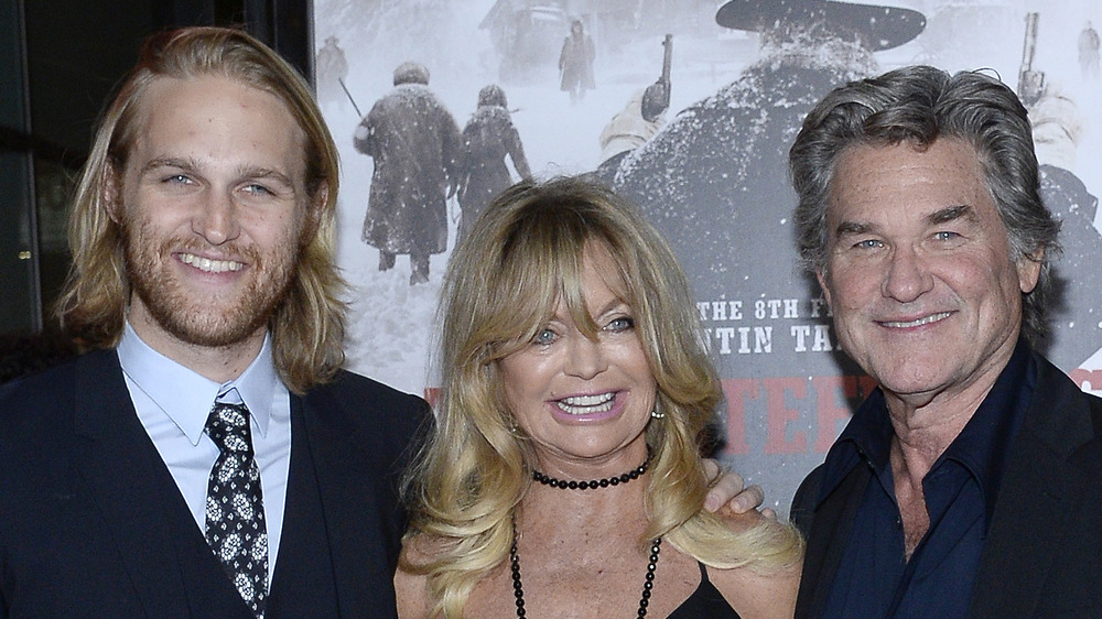 Wyatt Russell, Goldie Hawn, and Kurt Russell, Hateful Eight red carpet premiere
