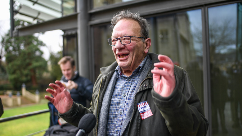 Larry Sanders speaking at a rally
