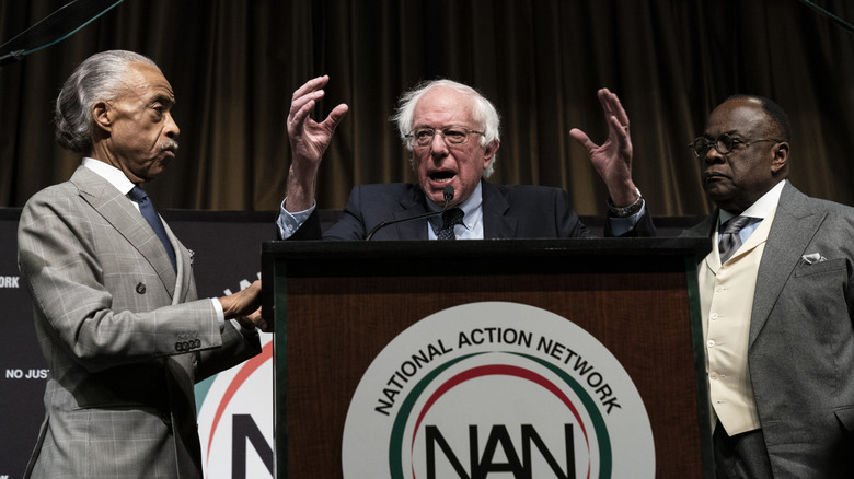 Bernie Sanders with Al Sharpton and Rev. W. Franklyn Richardson
