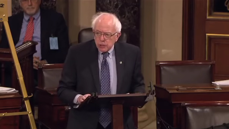 Bernie Sanders on the Senate floor