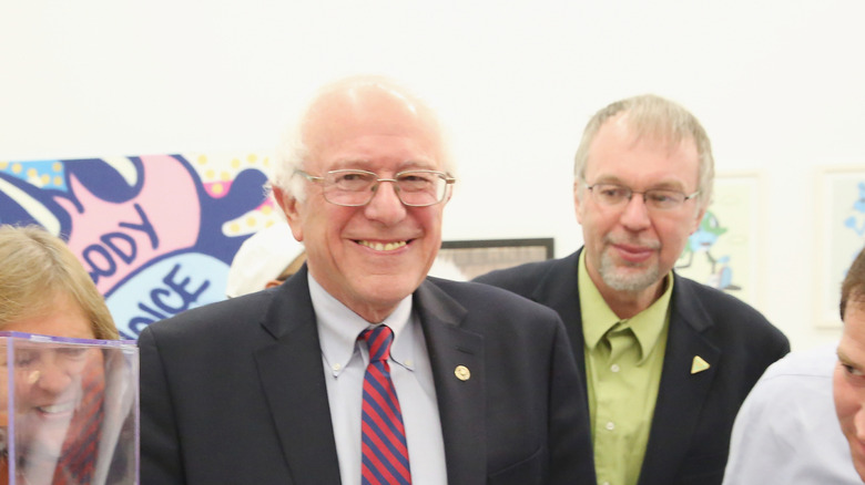 Bernie Sanders and Levi Sanders posing together