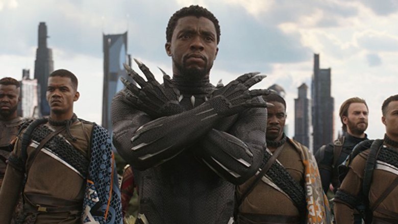 Chadwick Boseman in a scene from Black Panther 