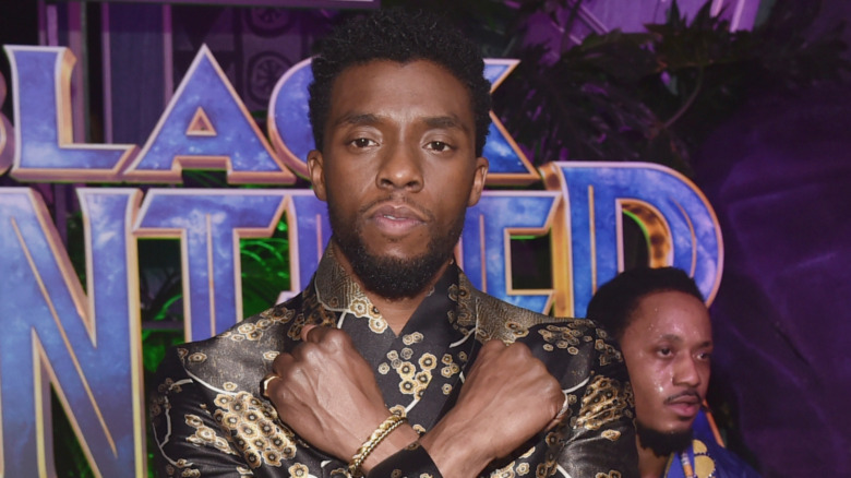 Chadwick Boseman at the premiere of Black Panther 
