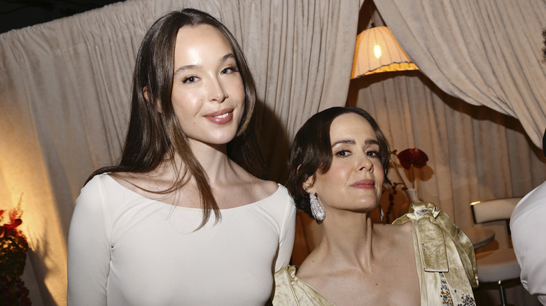 Ella Beatty and Sarah Paulson at The 79th Annual Tony Awards Green Room
